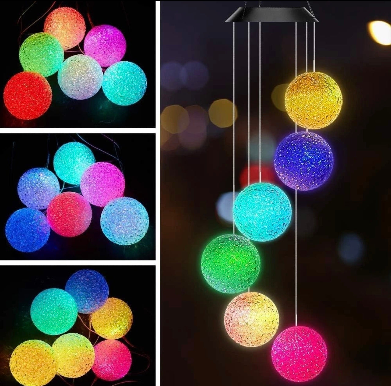 Solar Powered LED Wind Chimes
