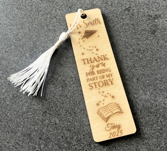 Personalised Bookmark Thank You For Teacher / TA