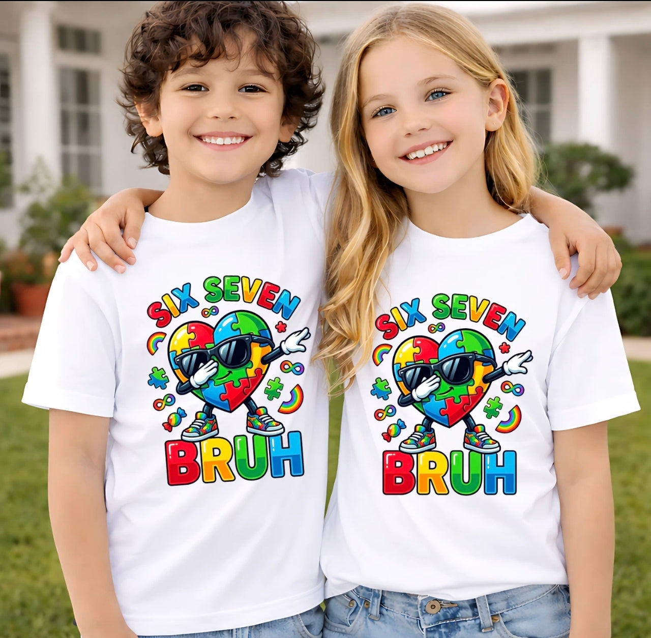 6 7 Bruh Autism Awareness T-shirt