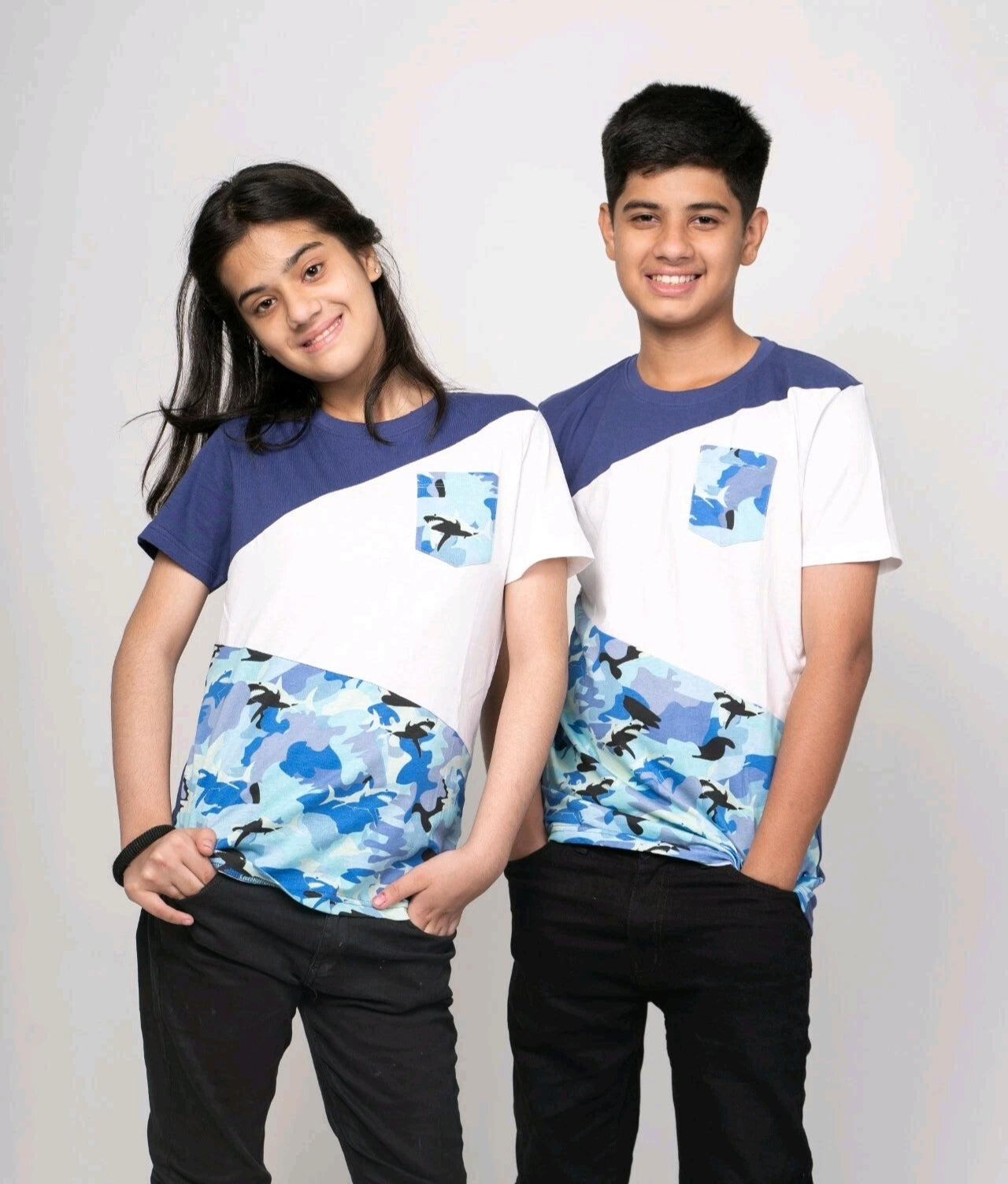 Unisex 3pk Camouflage Panel T-shirts