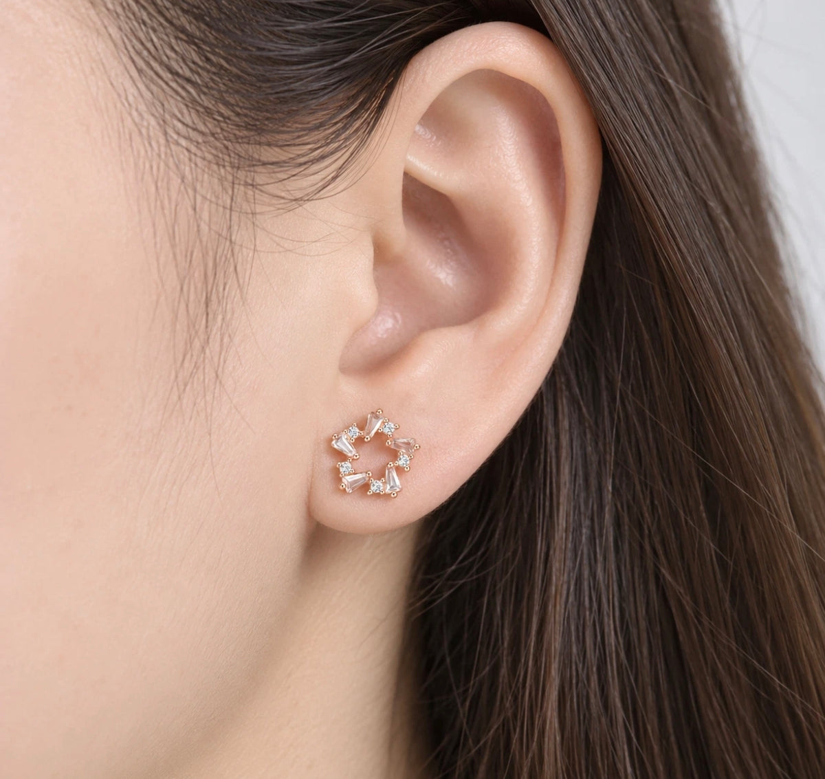 Rose Gold  Wreath Earrings