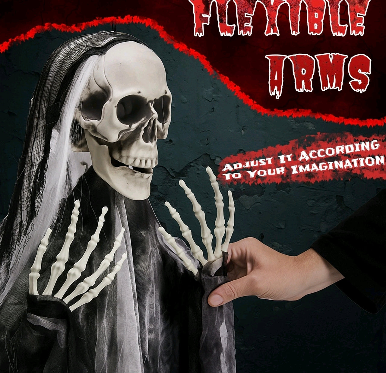3pk Hanging Posable Skeleton Ghosts