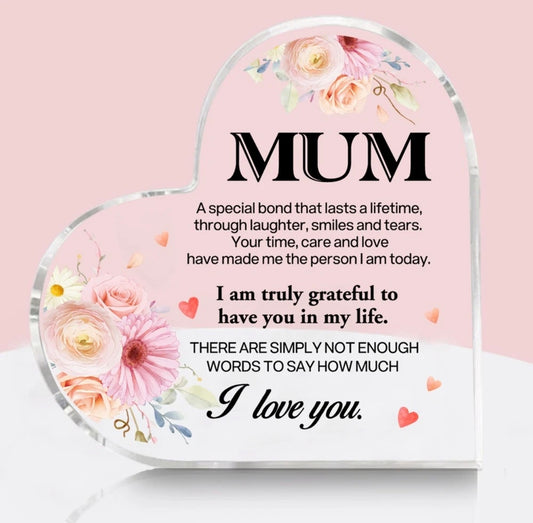 Mum Heart Plaque