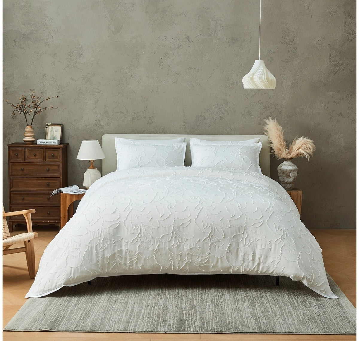 Stylish Tufted Leaf Design Duvet Sets