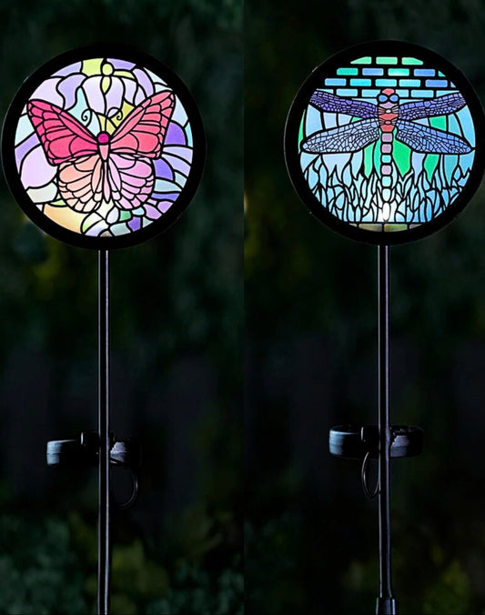 Large Mosaic Solar Stake Lights