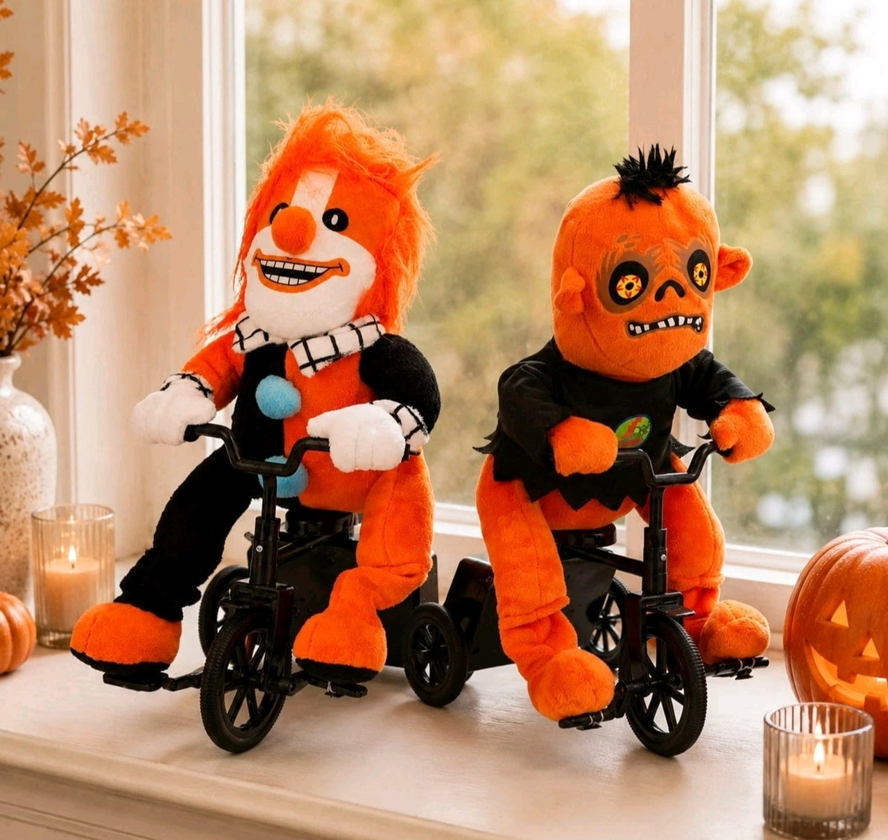 Animatronic Halloween Characters On A Bike