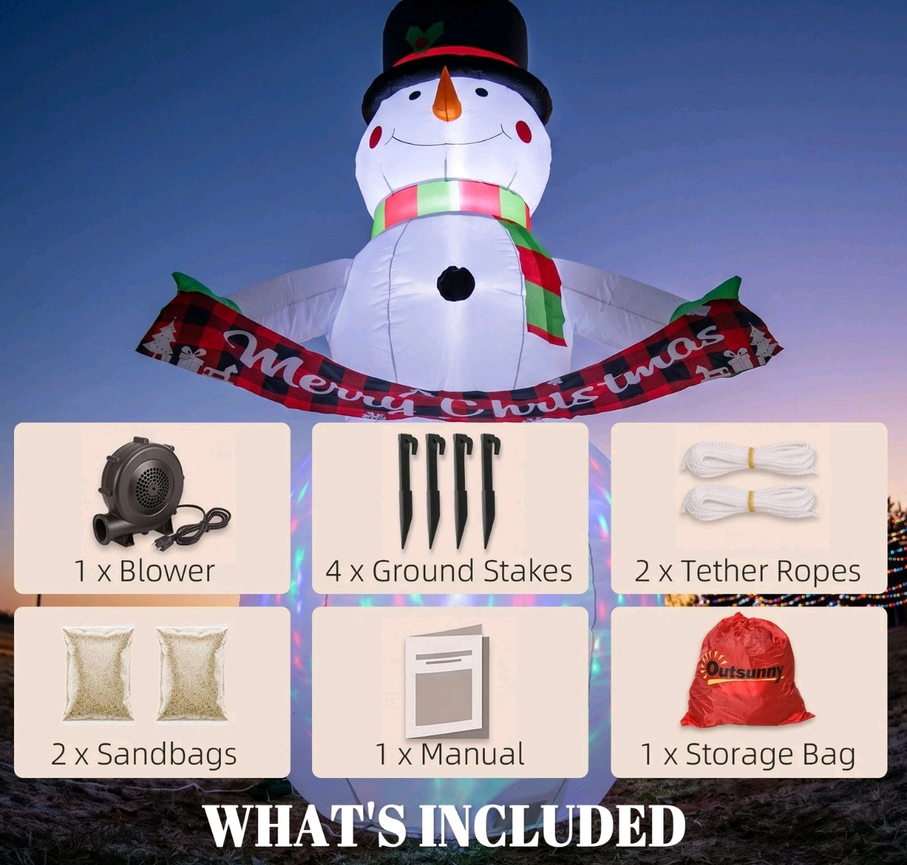 6.7ft Inflatable Snowman