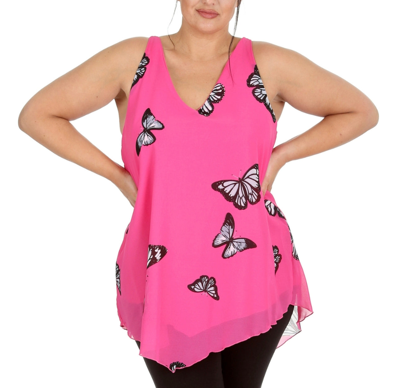 Ladies Chiffon Dip Hem Camisole