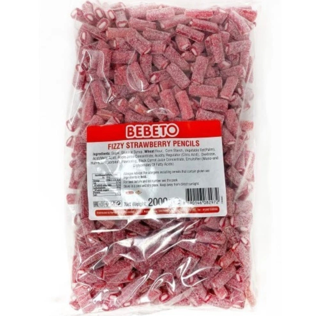 2kg Fizzy Strawberry Pencils