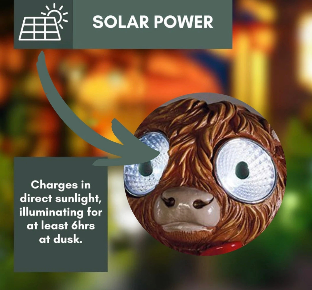 Blinking Highland Cow Garden Statues (x2 mini)