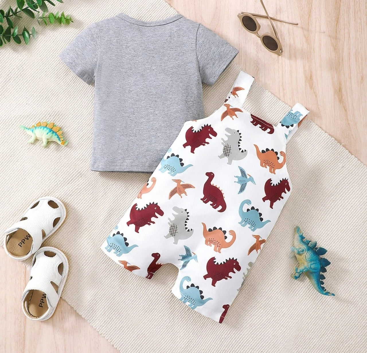 Dino Dungarees and Romper