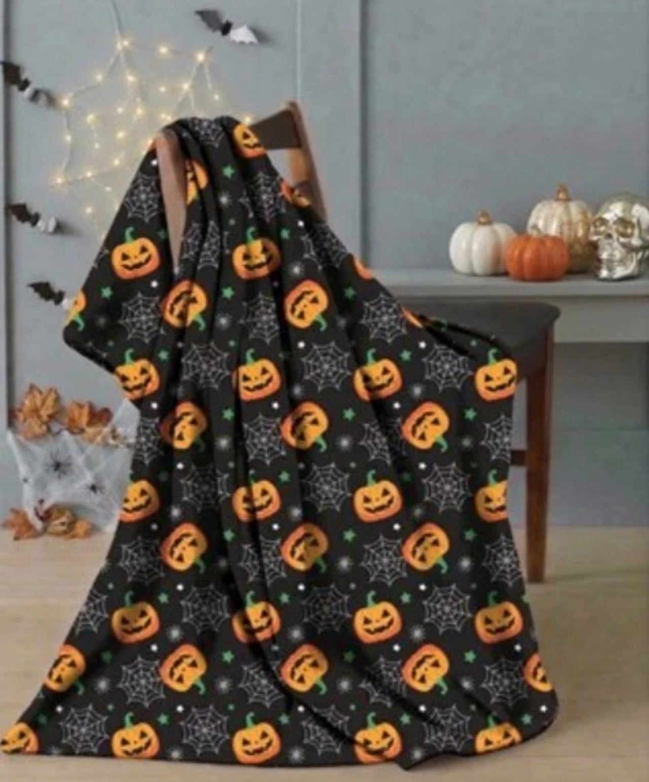 Halloween Pumpkin Fleece Blanket