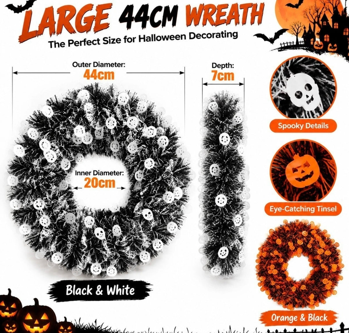 44cm Halloween Door Wreath
