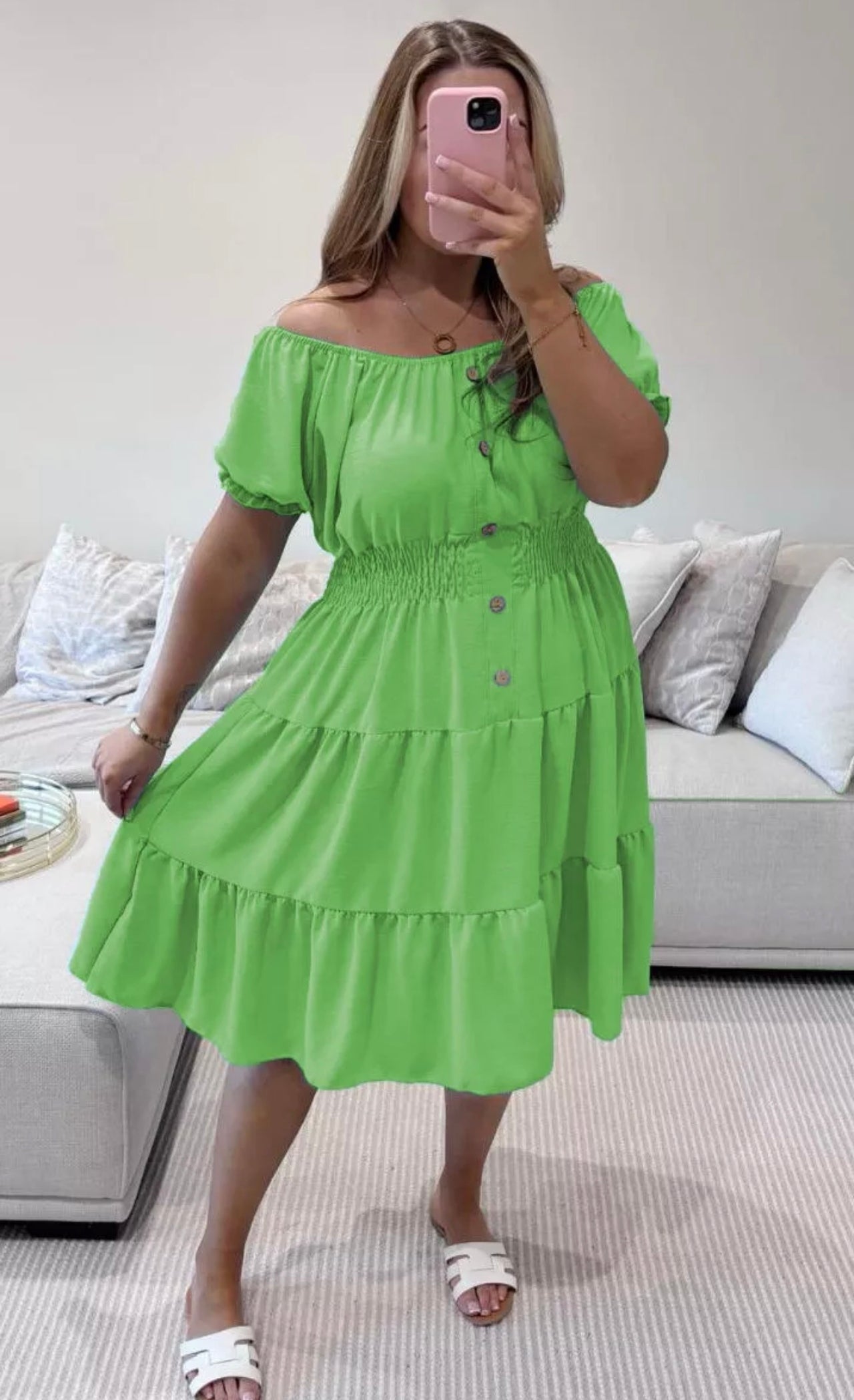 Bardot Off Shoulder Midi Dress One Size (12-24)