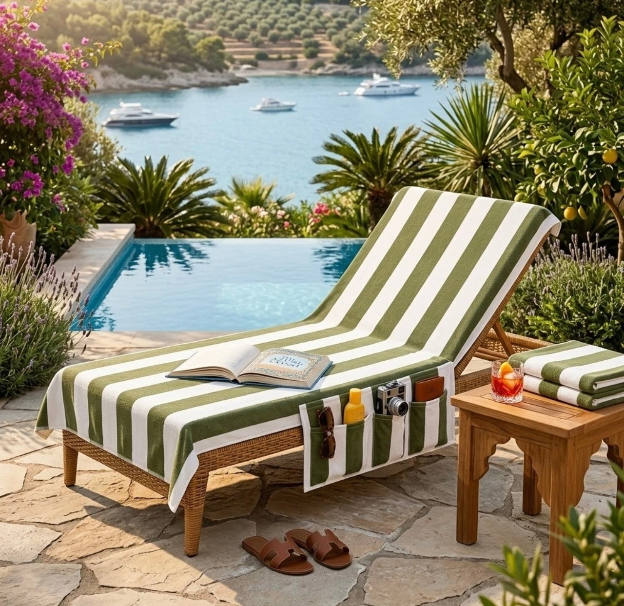 Sun Lounger Beach Towel With Pockets