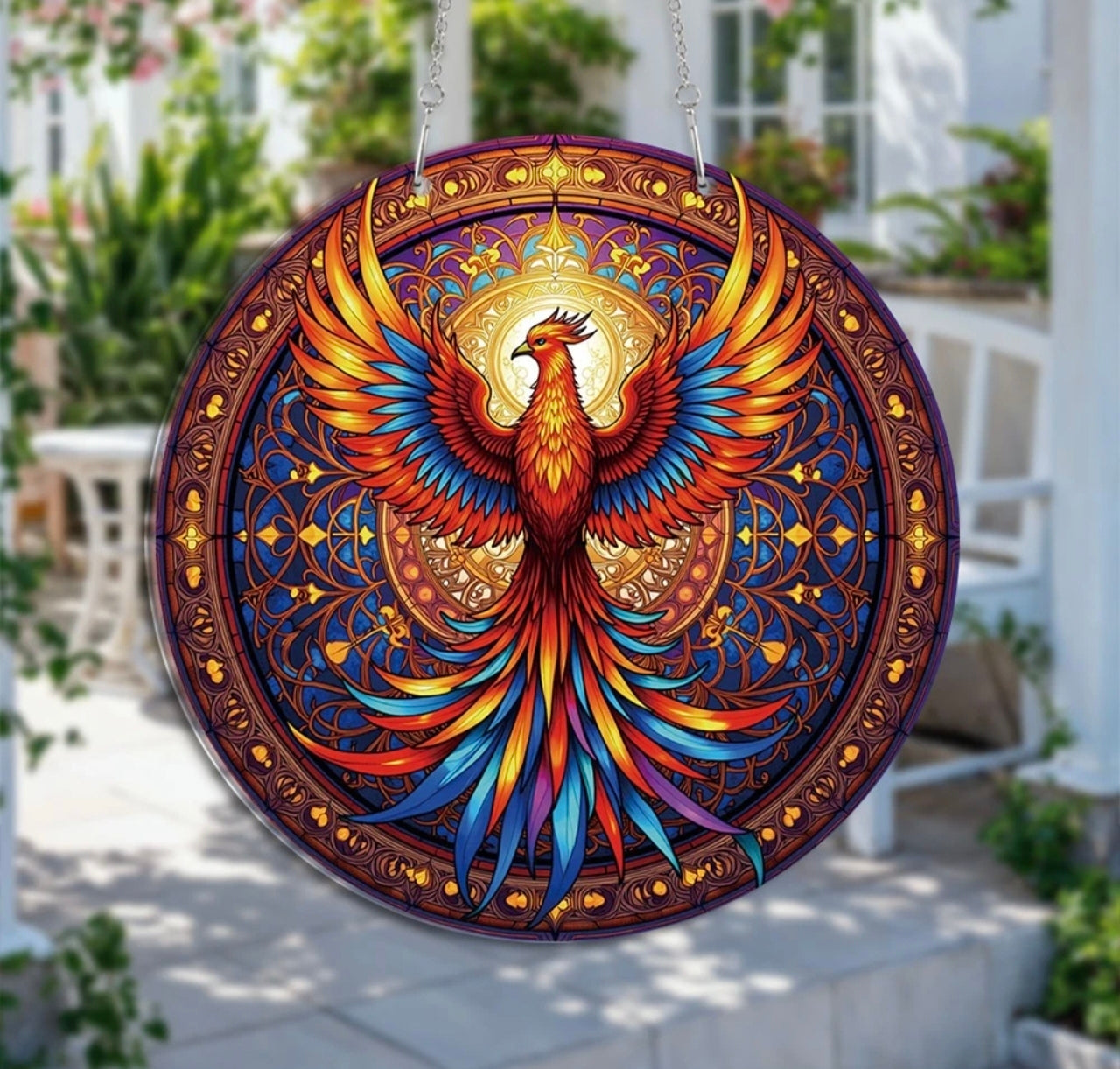Stunning Phoenix Stained Glass Sun Catcher