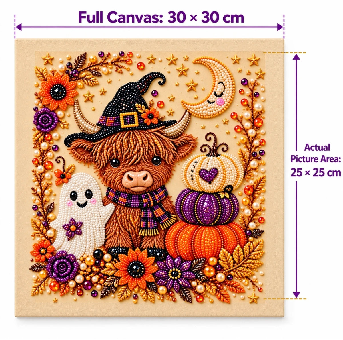 Halloween Highland Cow Pearl Beaded Diamond Art Kit