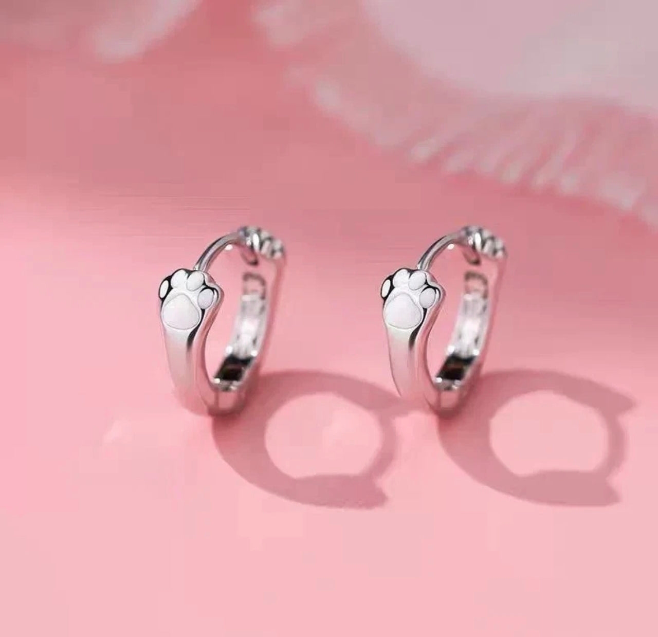 Paw Print Huggie Hoops