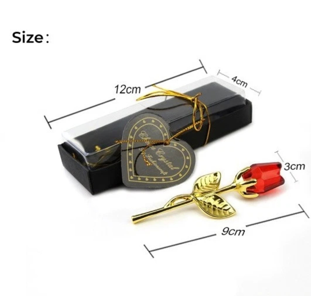 Silver Stem Crystal Rose In A Box Keepsake