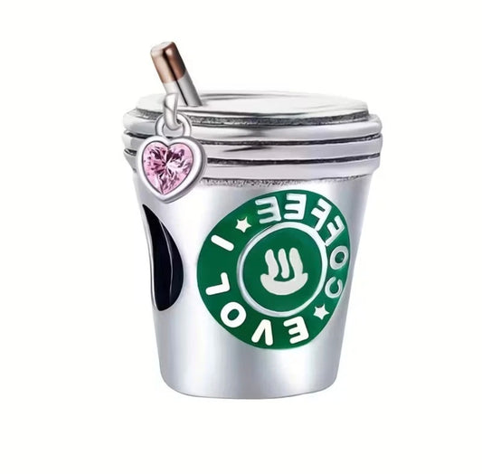 Coffee Cup With Pink Gem Charm