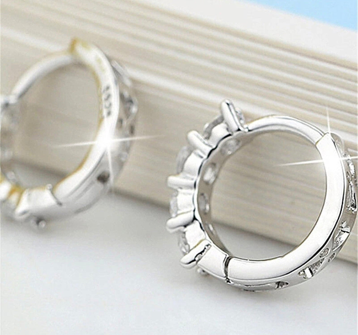 Hearts and Gems Huggie Hoop Earrings