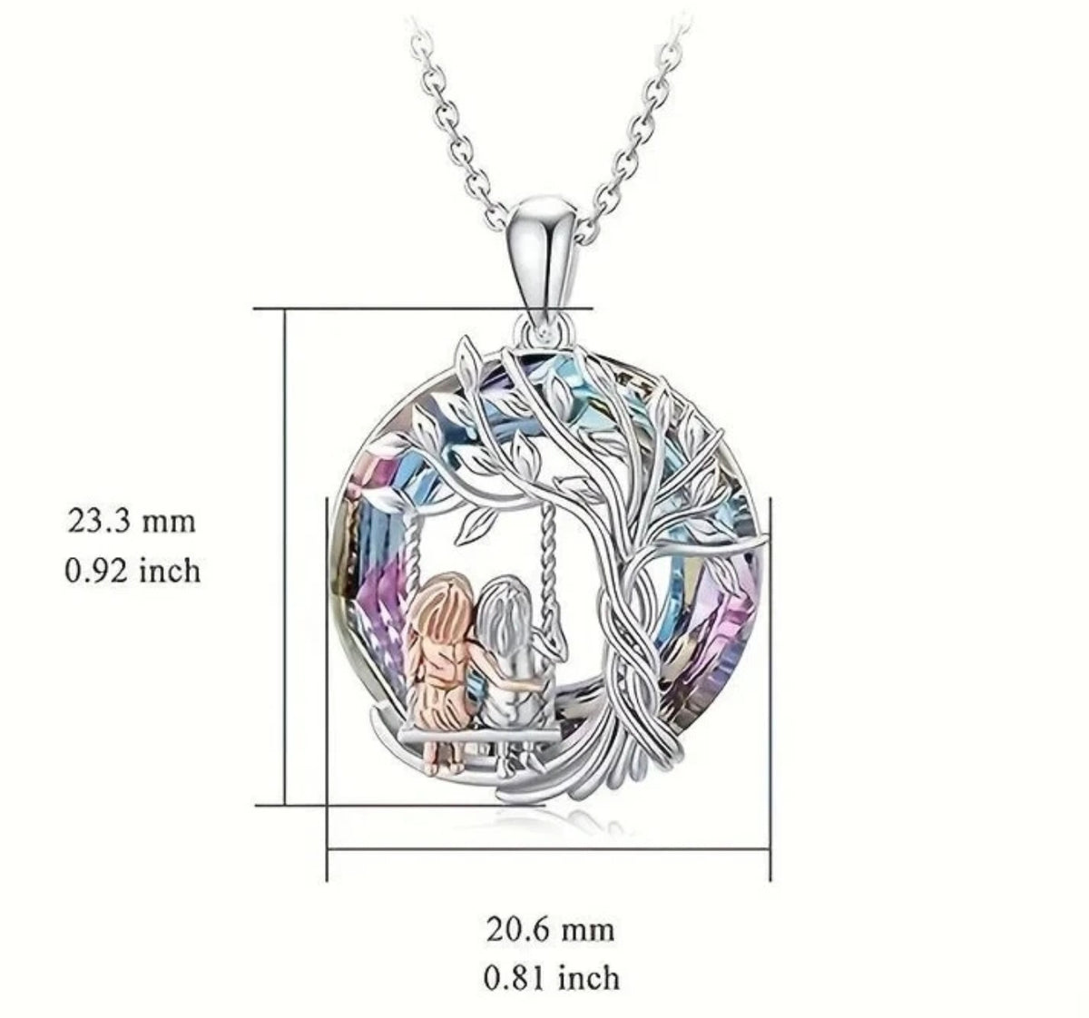Tree Of Life With Girls On Swing  Necklace
