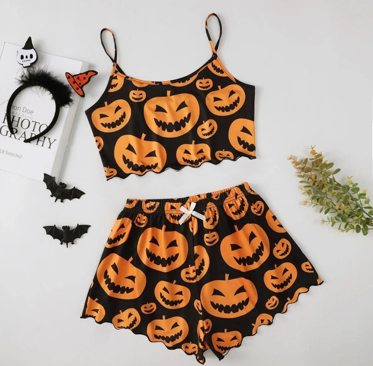 Ladies  Halloween Cami & Shorts Pyjama Set