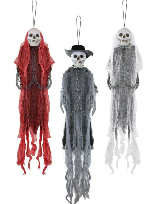 Set Of 3 x 36cm hanging ghost decorations