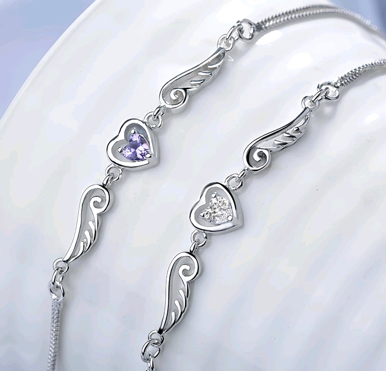 Angel Wing Heart Bracelet
