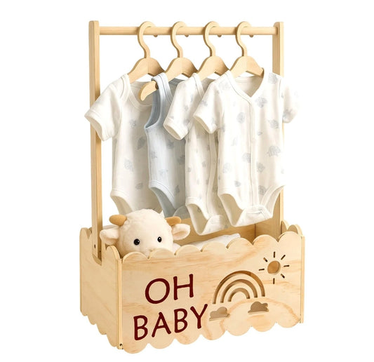 Wooden Baby Hamper Basket