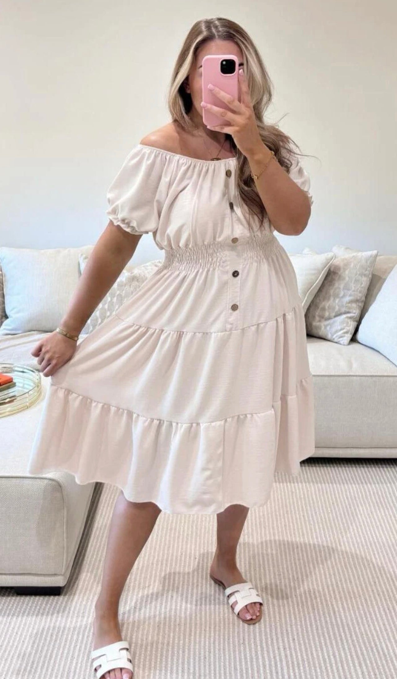 Bardot Off Shoulder Midi Dress One Size (12-24)