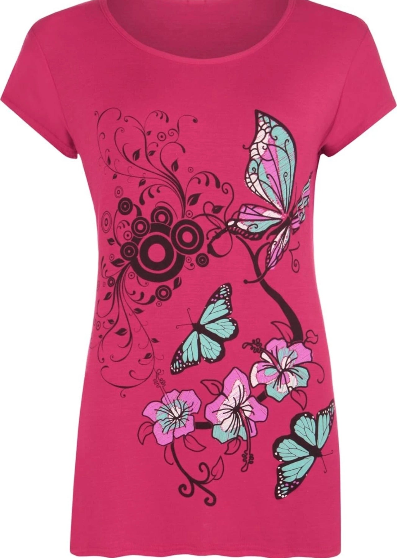 Beautiful Butterfly Print T-shirt