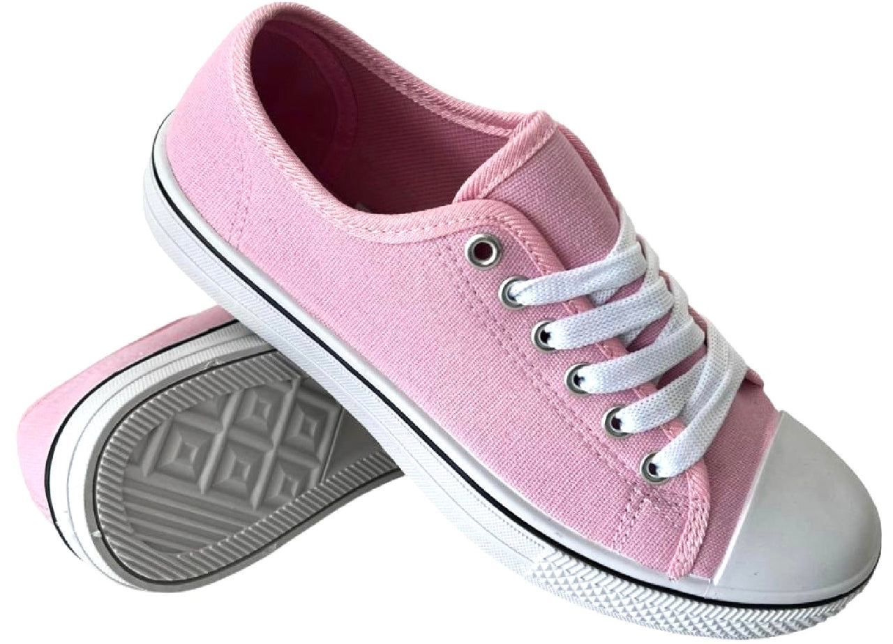 Ladies Flat Canvas Plimsolls