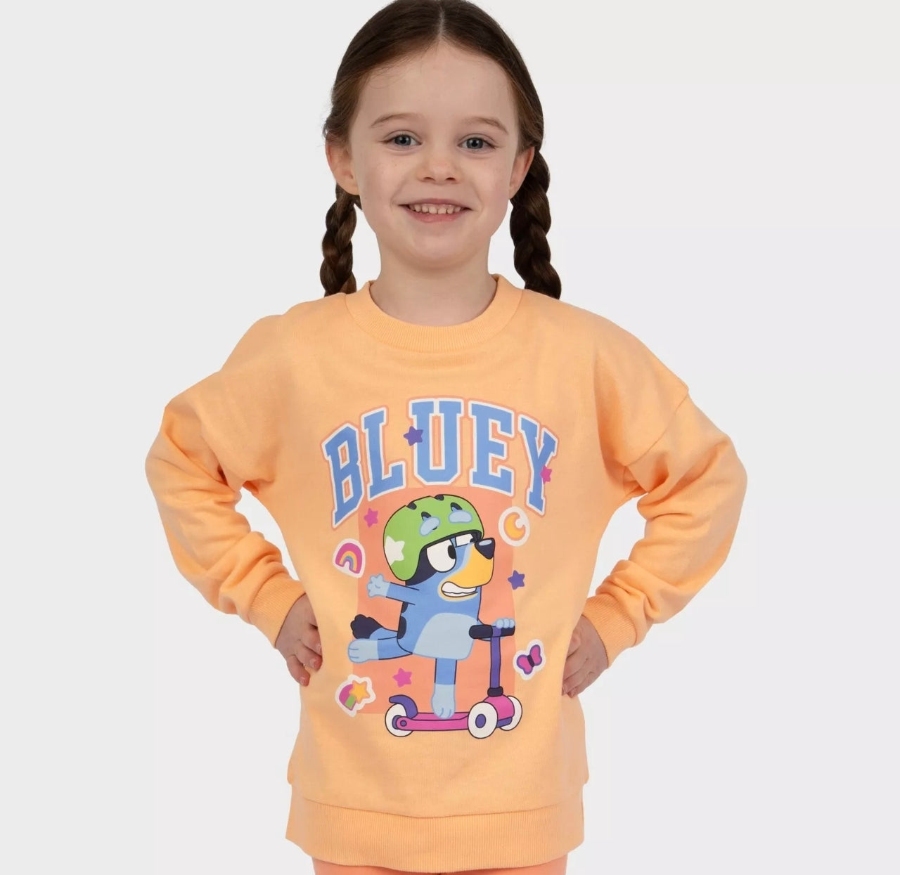 Girls Blue Dog Sweatshirt & Shorts Set