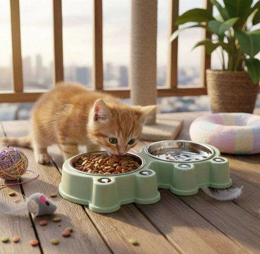 Dual Pet Food & Water Bowl