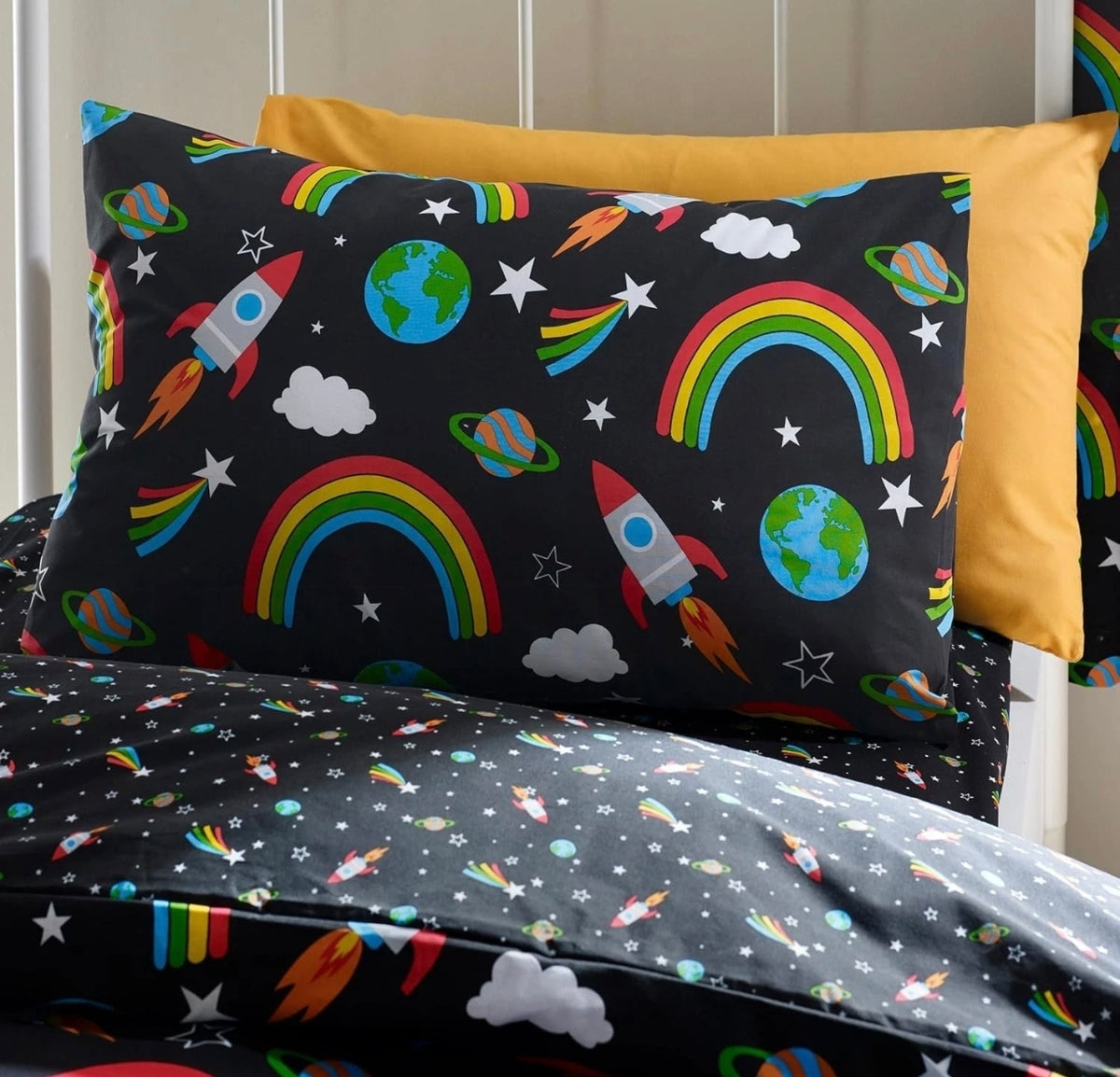 Rainbows & Rockets Reversible Bedding Sets Double