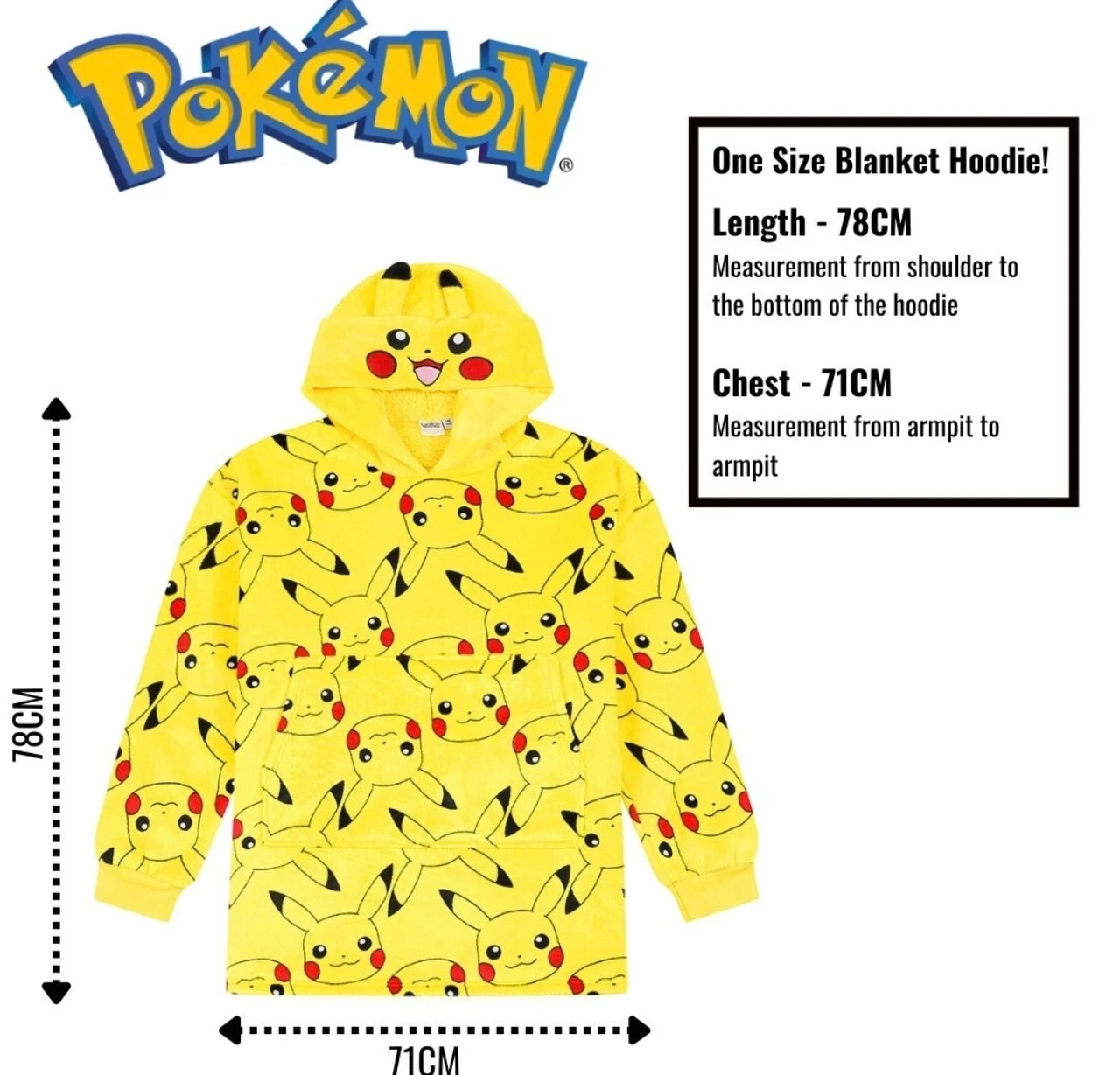 Yellow Character Oversized Hooded Blanket