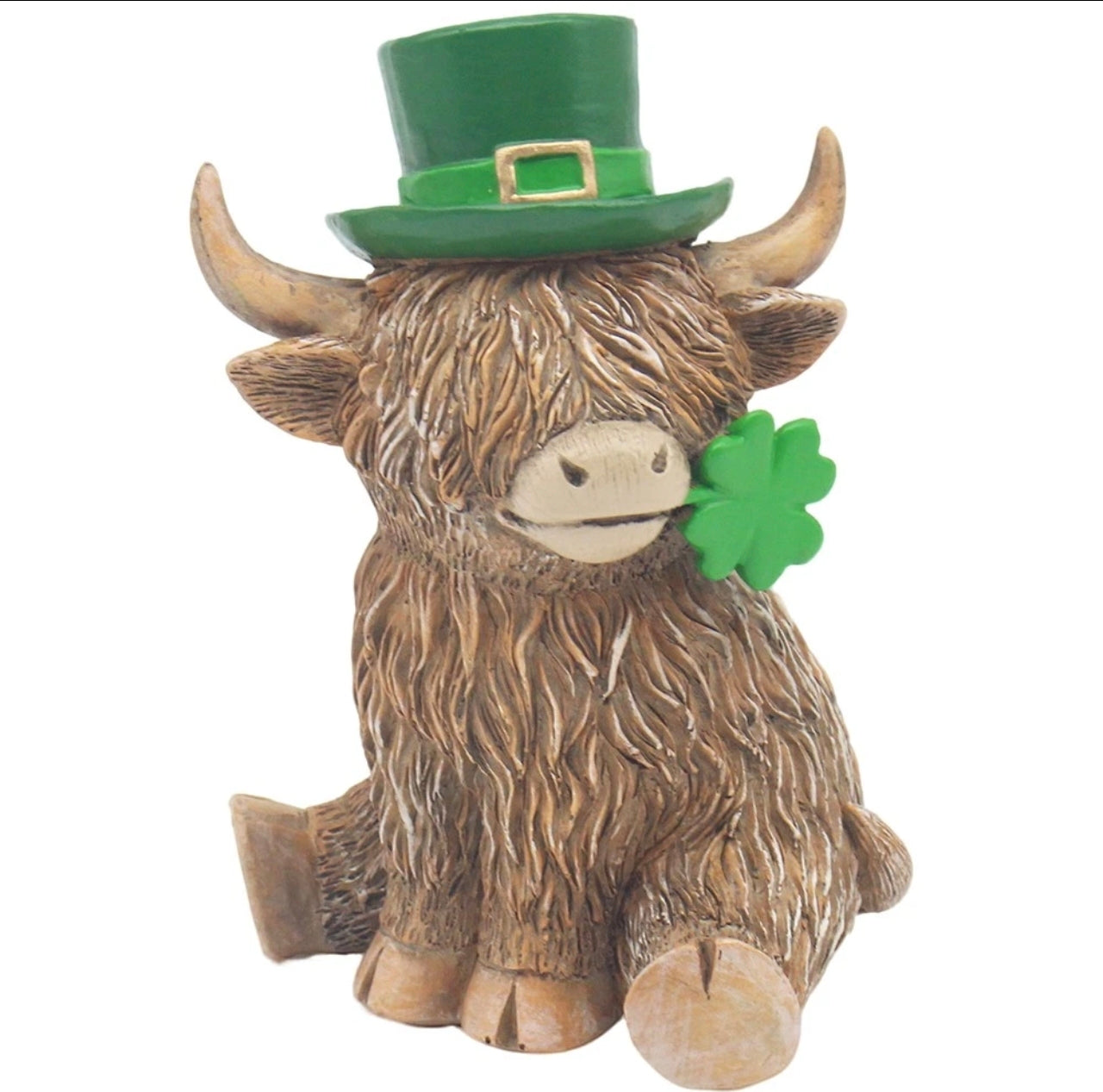 Irish Themed  Highland Cow  Figurine