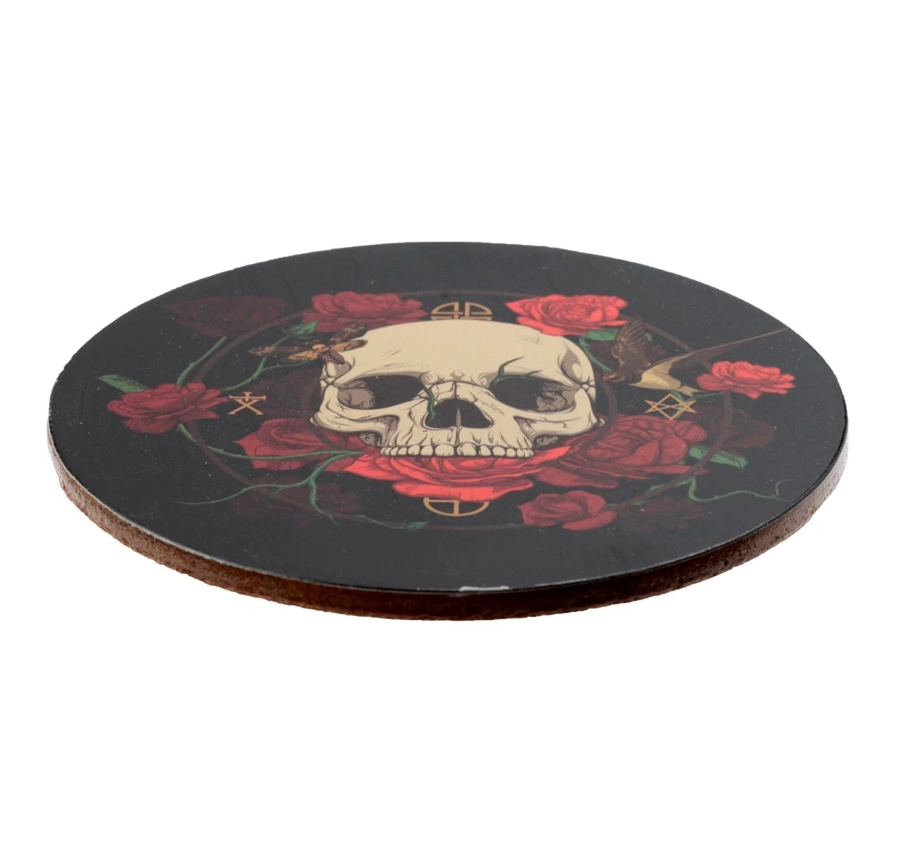 Set of 4 Skull & Roses Drinks Coasters