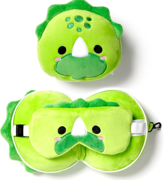 2-in-1 Novelty Travel Pillow / Eye Mask Dinosaur
