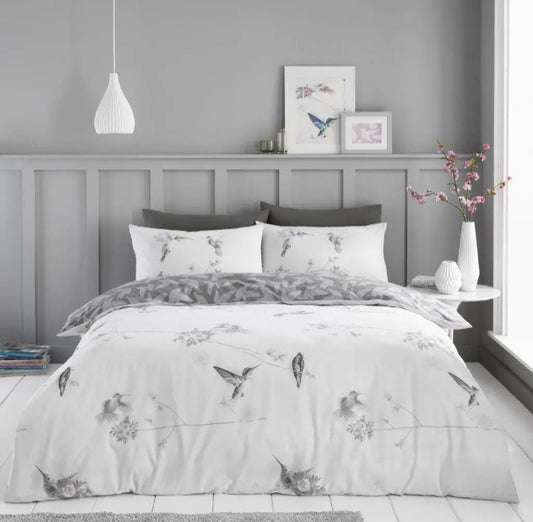 Grey Hummingbird Bedding