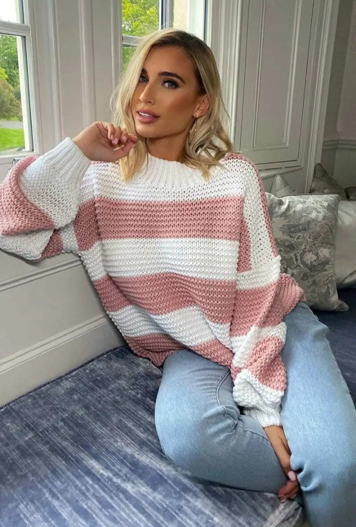Chunky Knitted Striped Jumper