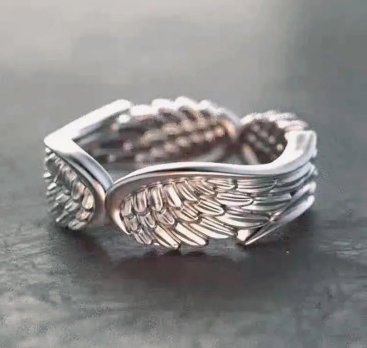 925 Sterling Silver Angel Wing Ring