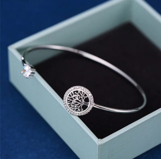 925 Sterling Silver Tree Of Life Bangle