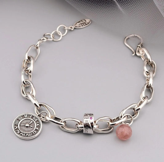 925 Sterling Silver Beaded Bracelet