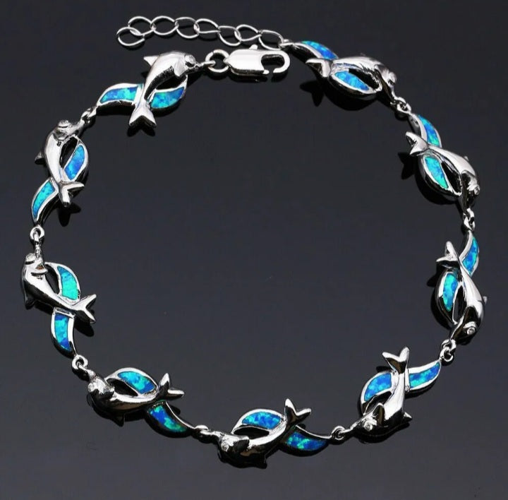 925 Sterling Silver Plated Dolphin Bracelet