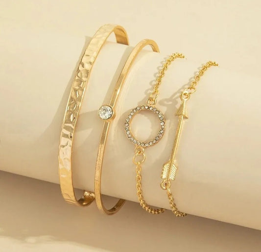 4pcs Crystal Bracelet Set