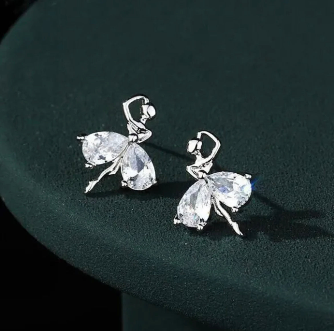 925 Sterling Silver Ballerina Earrings