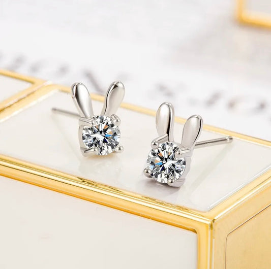 925 Sterling Silver Bunny Earrings