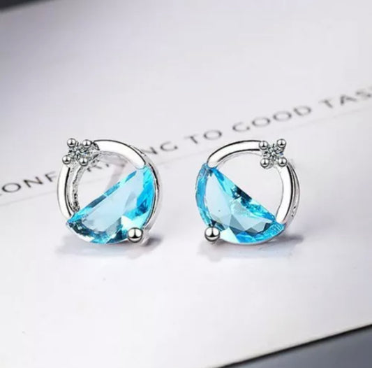 925 Sterling Silver Crystal Lake Earrings